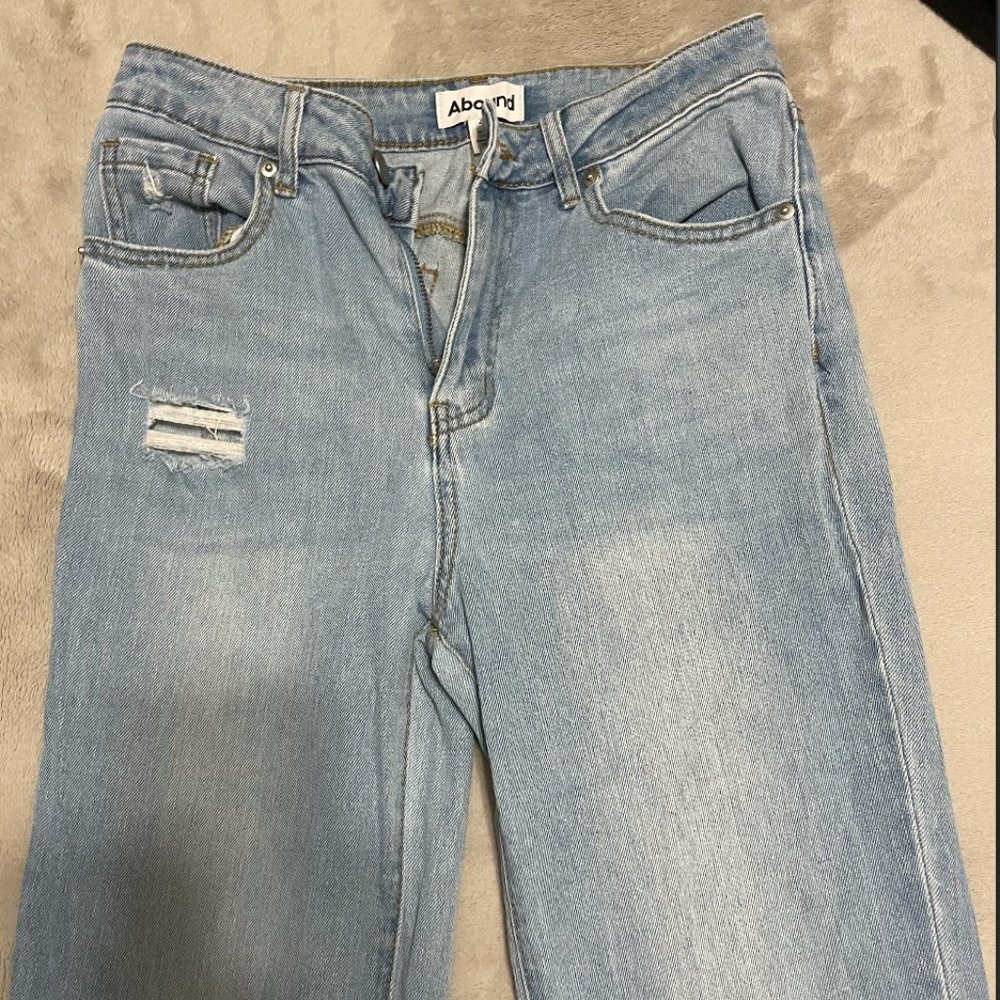 Abound Straight Leg Cut Ripped Jeans - Size 24